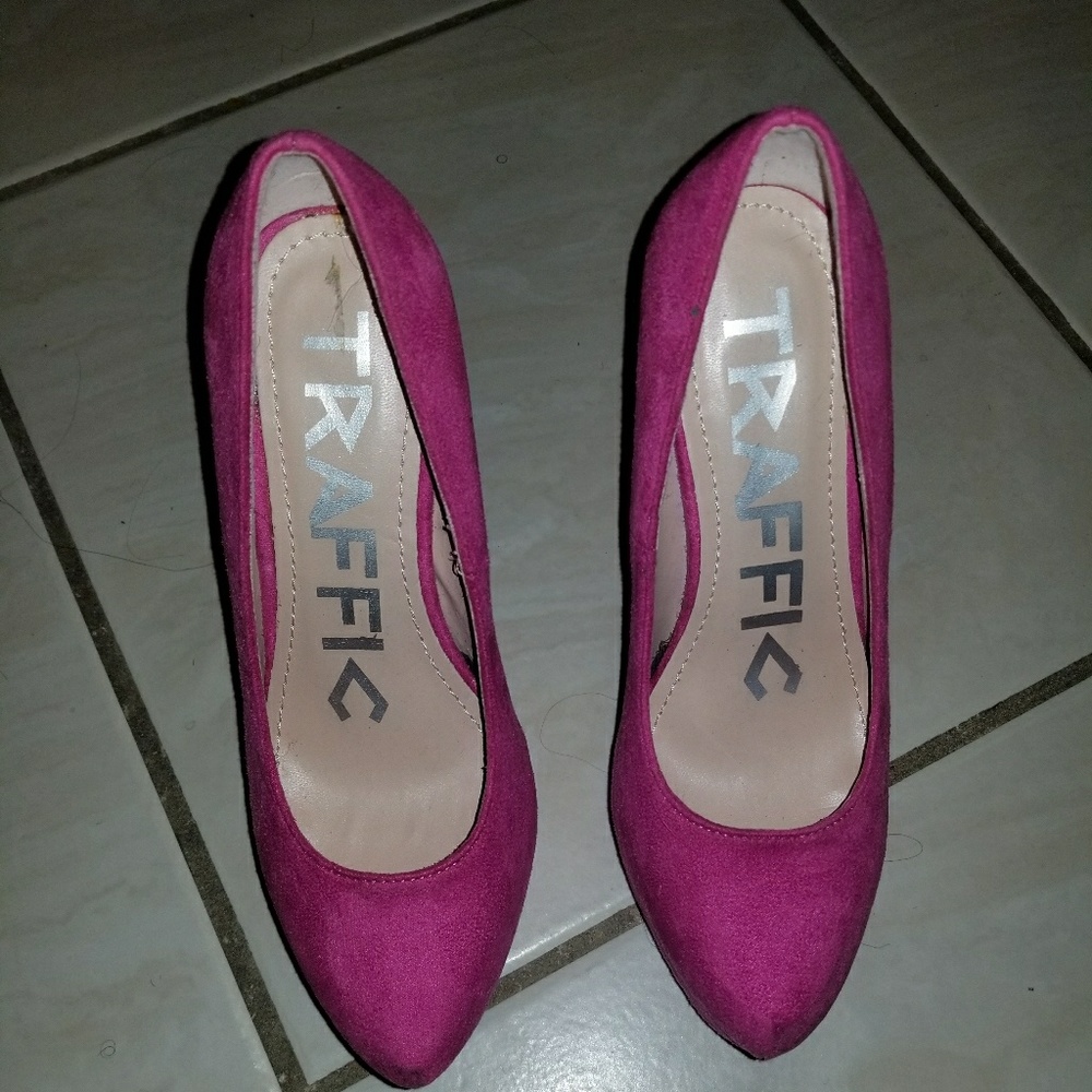 Hot pink pumps